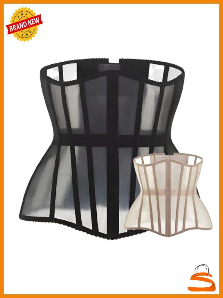 Steel Boned Waist Trainer Corset - Lace Up Shapewear - Tummy Control Body Shaper